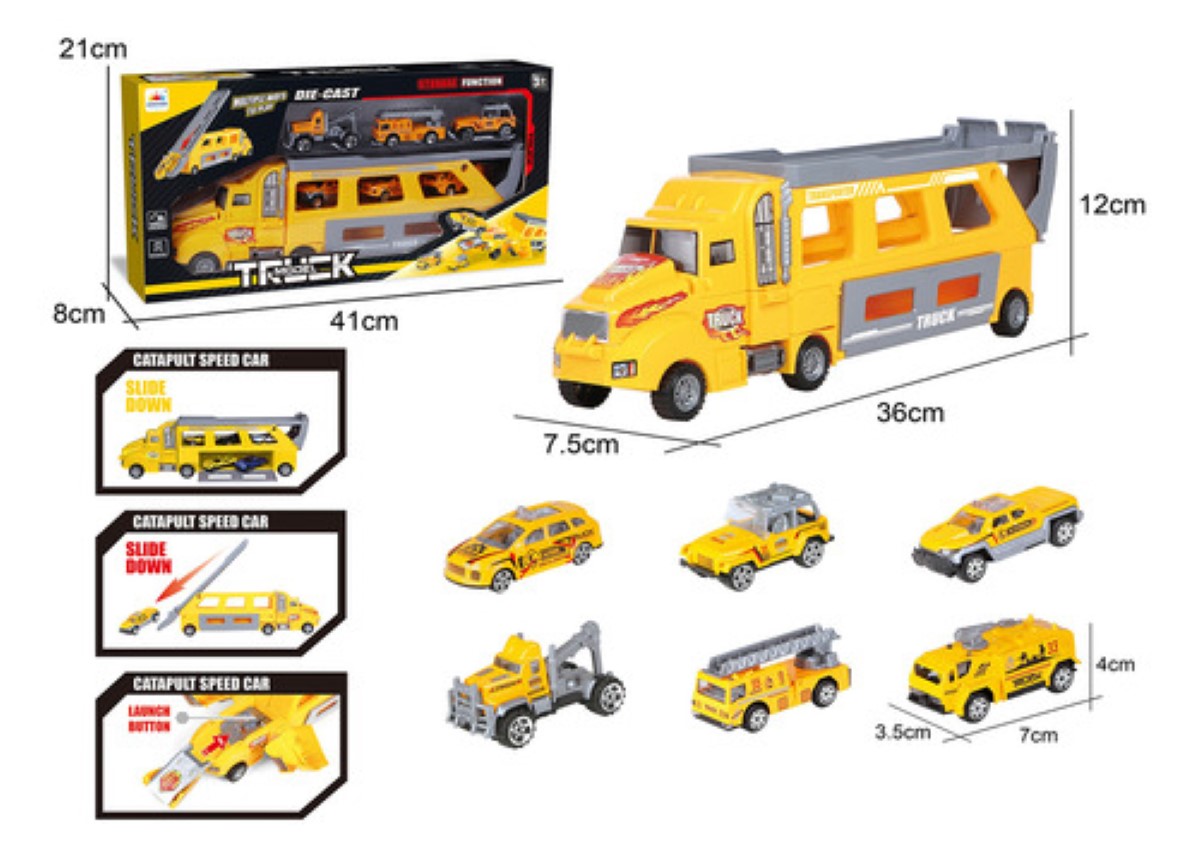 Coches De Juguete Camion De Bomberos/policía Juguetes amarillo