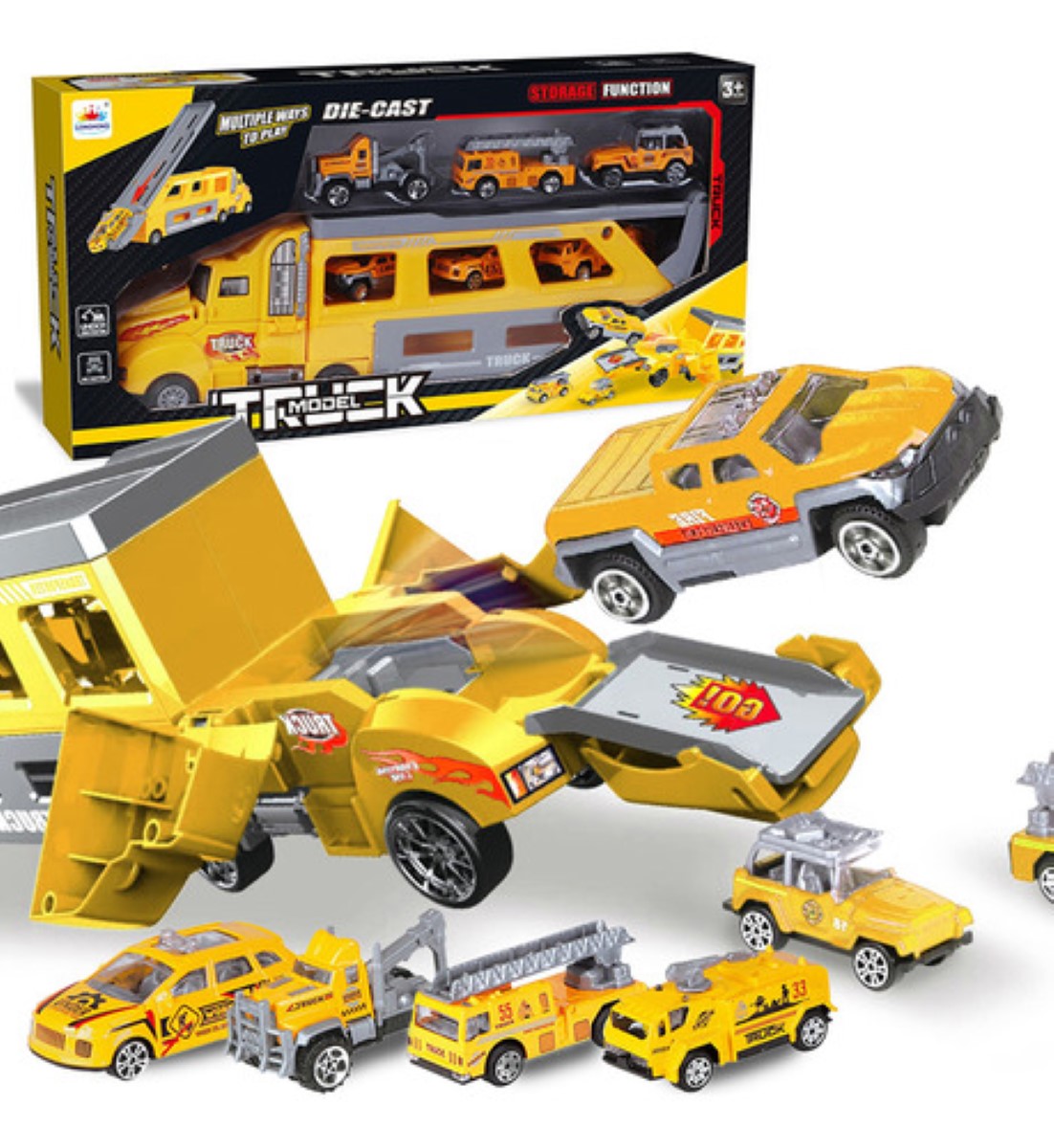 Coches De Juguete Camion De Bomberos/policía Juguetes amarillo
