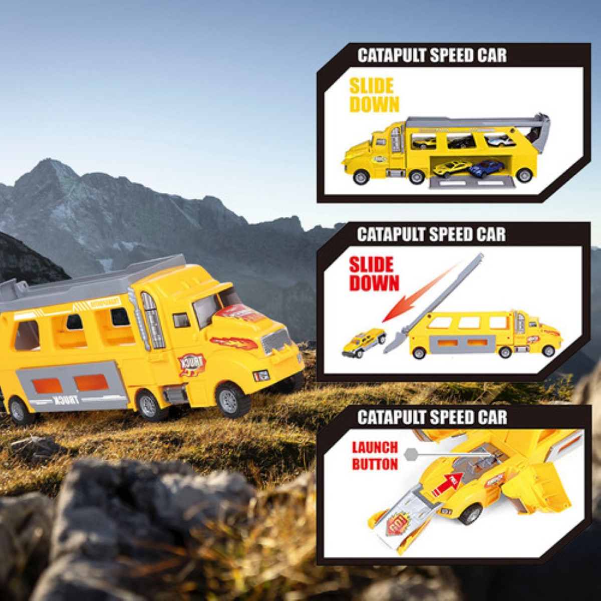 Coches De Juguete Camion De Bomberos/policía Juguetes amarillo