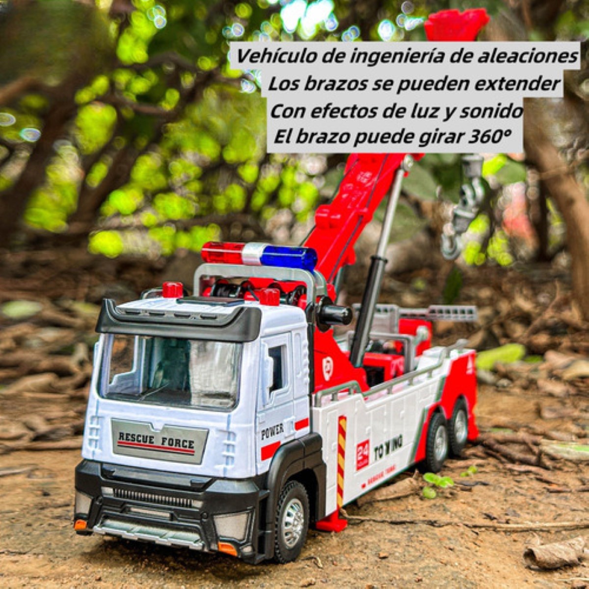 Grúa De Ingeniería De Aleaciones Con Luz rojo blanco