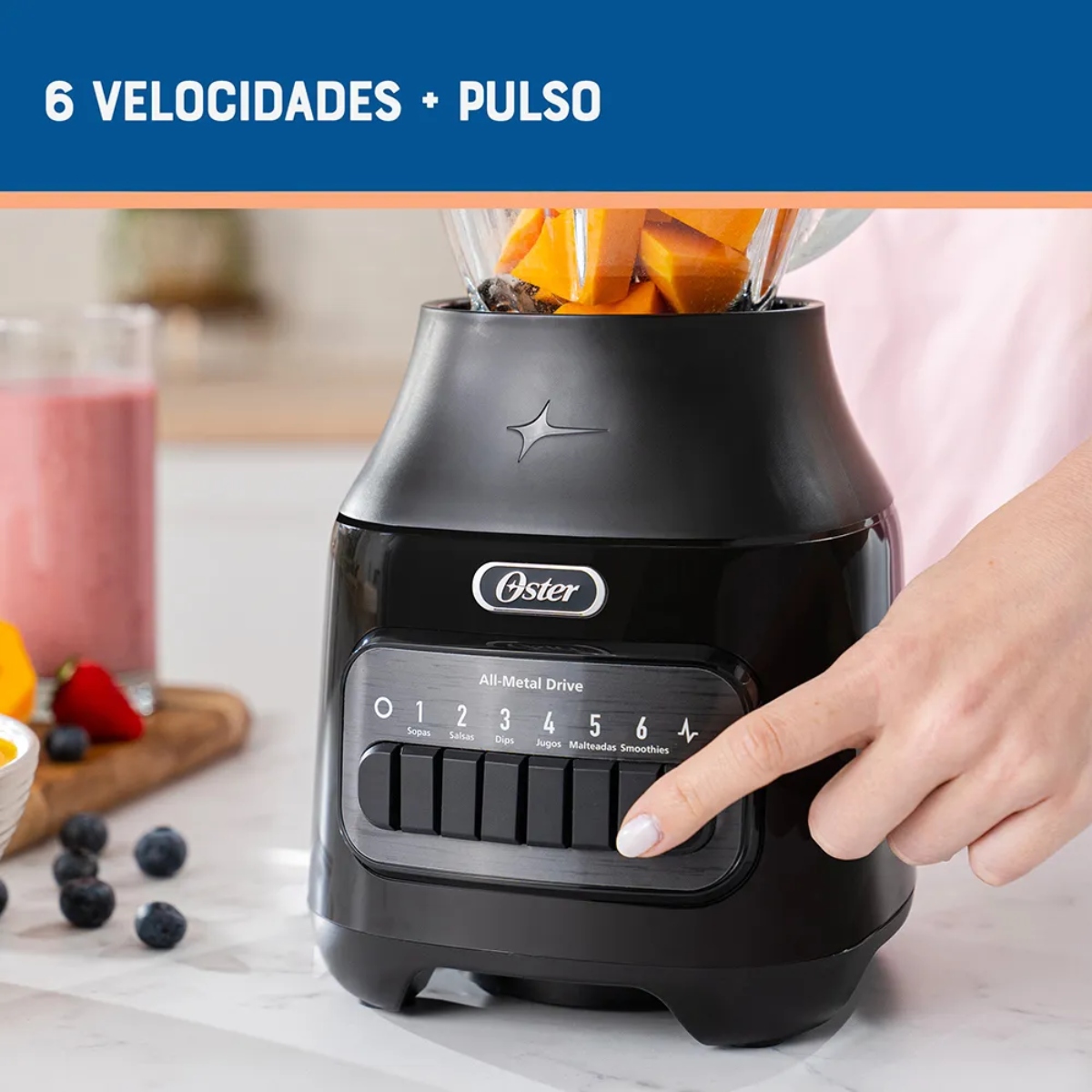 Licuadora Oster BLSTPEG-BPB (2174280) Vaso Vidrio 800 Watts Negro ORTY3