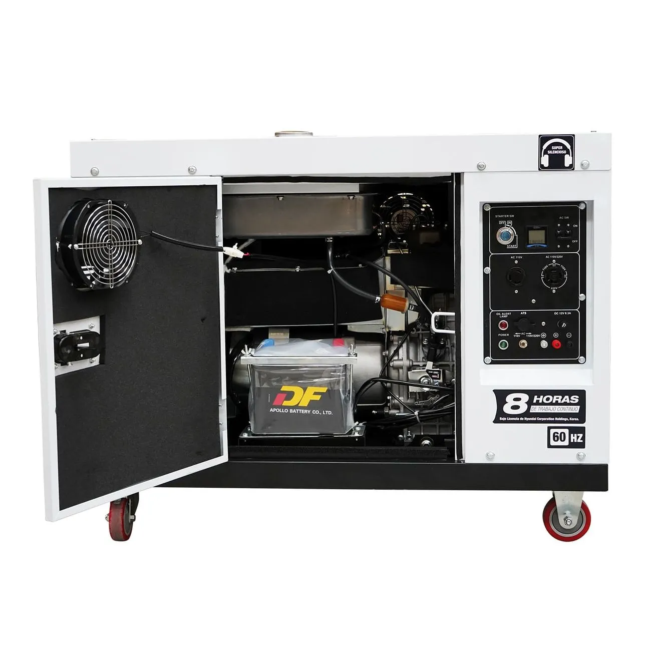 Generador Silencioso Profesional Hyundai C/Motor Diesel Potencia Máxima 7.3 Kw 110v/220v - ULTRA70
