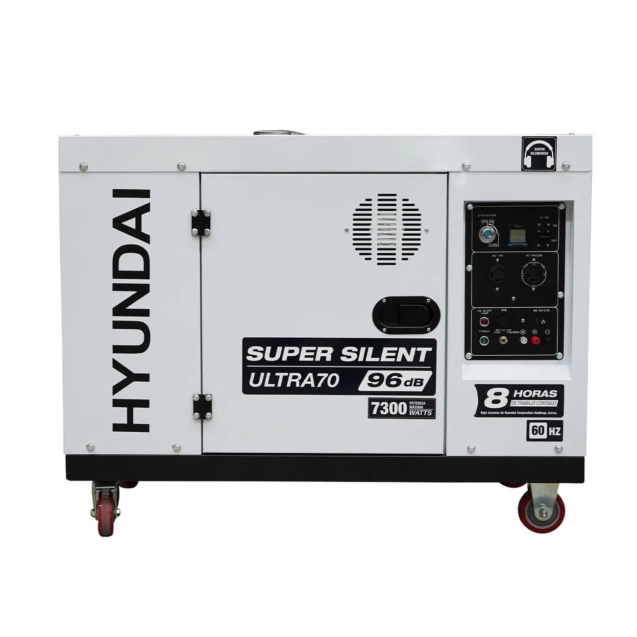 Generador Silencioso Profesional Hyundai C/Motor Diesel Potencia Máxima 7.3 Kw 110v/220v - ULTRA70