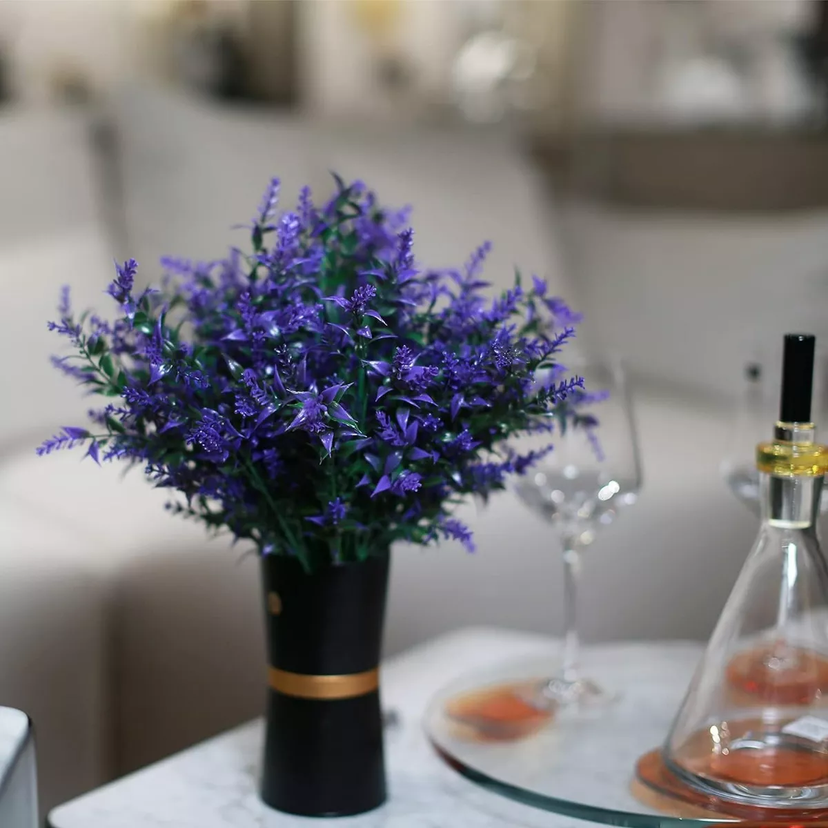 Flores Artificiales Lavanda 10 Paquetes, Para Decoración Color Violeta