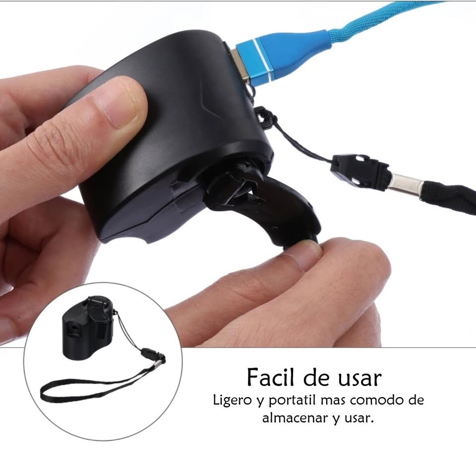 Generador mano USB cargador portátil Banco energía Camping exteriores eléctricos viaje Manual
