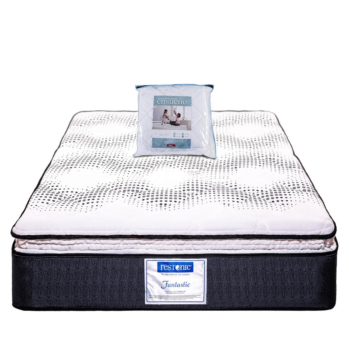 Colchón Restonic Fantastic King Size + Protector King Size Ensueño.