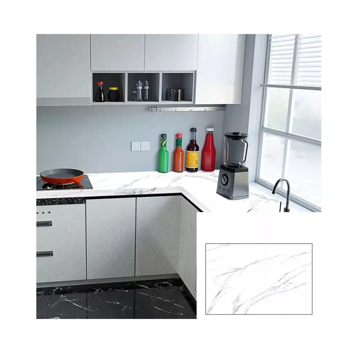 Papel Tapiz Con Adhesivo Tipo Mármol Vinil 60cm X 3m
