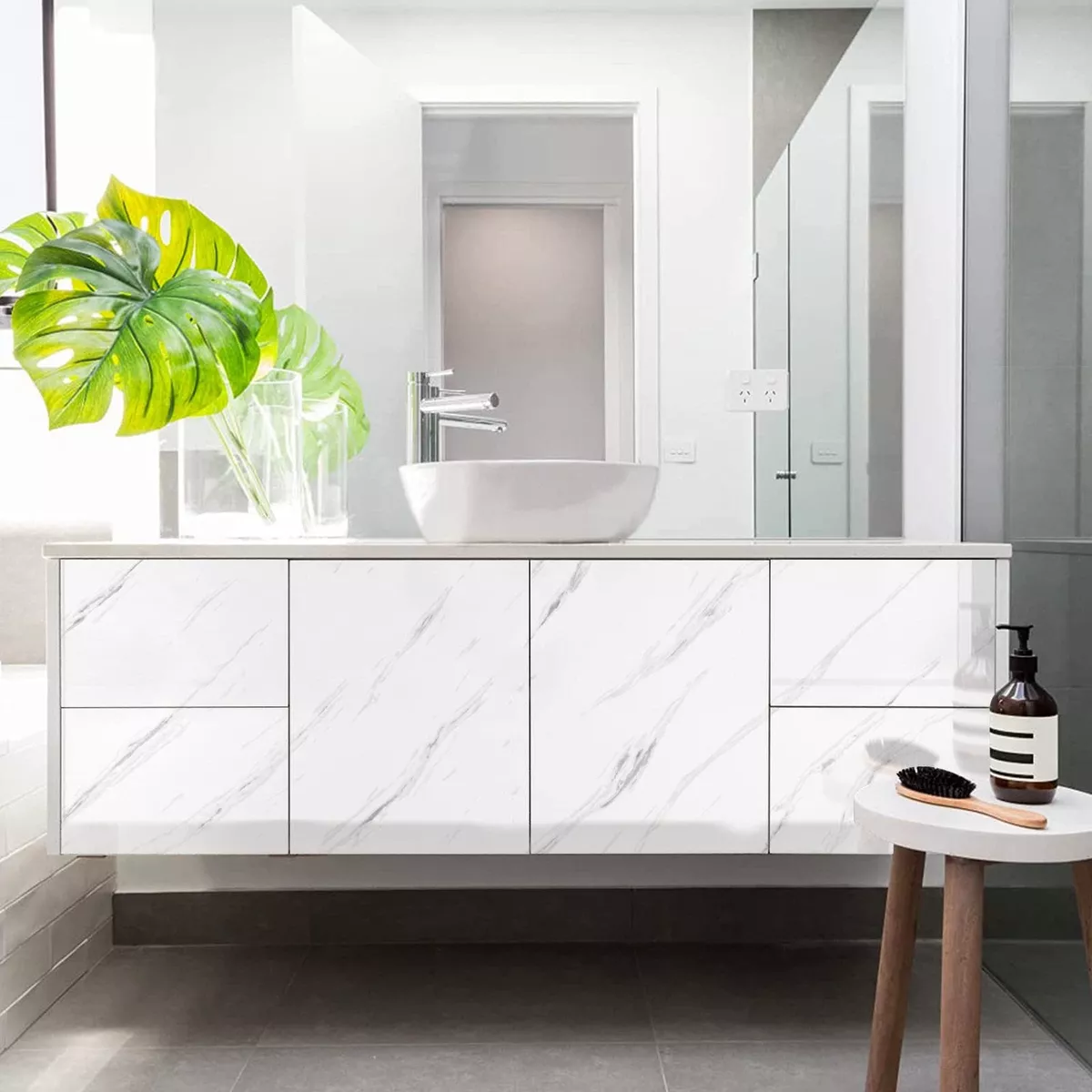 Papel Tapiz Con Adhesivo Tipo Mármol Vinil 60cm X 3m