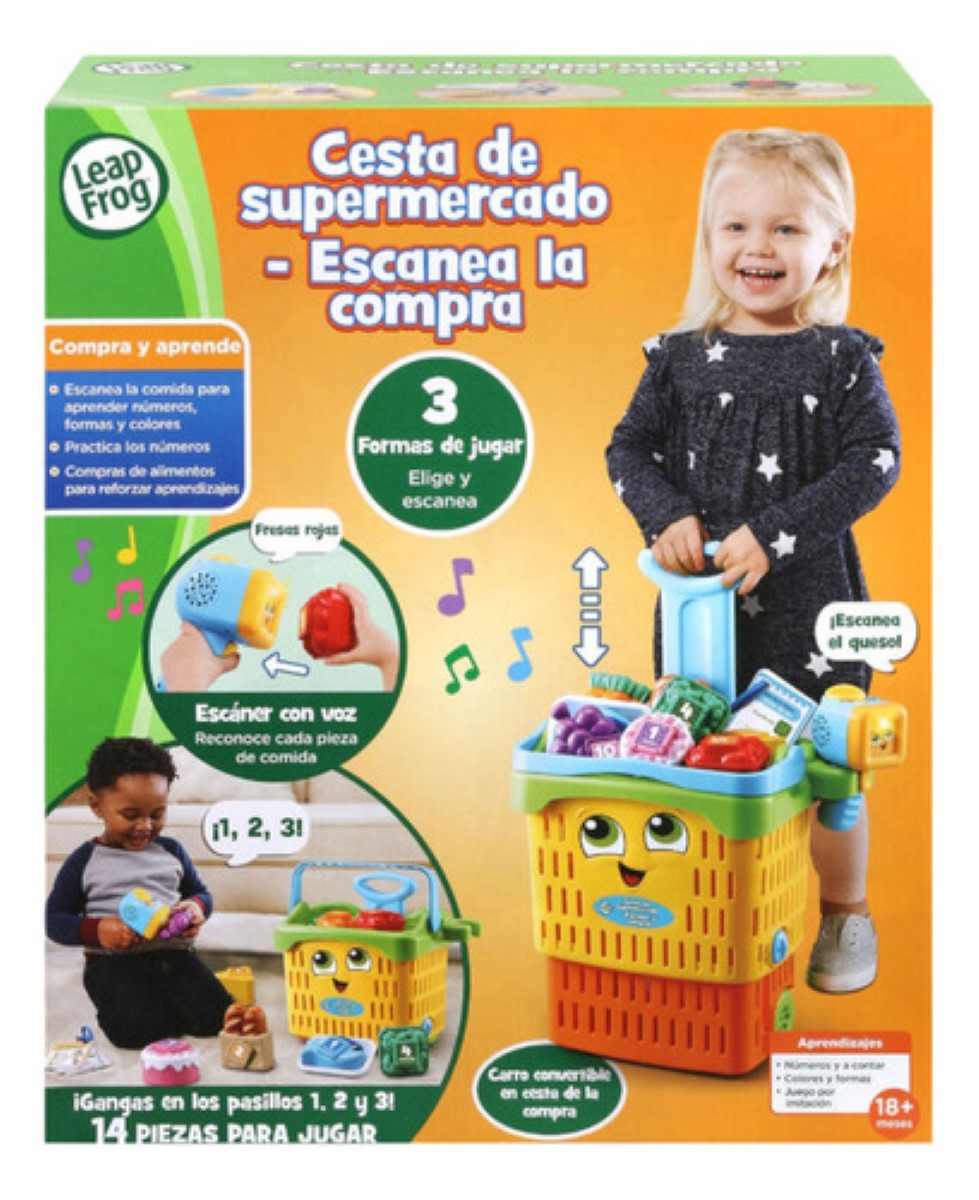 Cesta Leap Frog Niños Infantil Supermercado Convertible amarillo colores 14pz