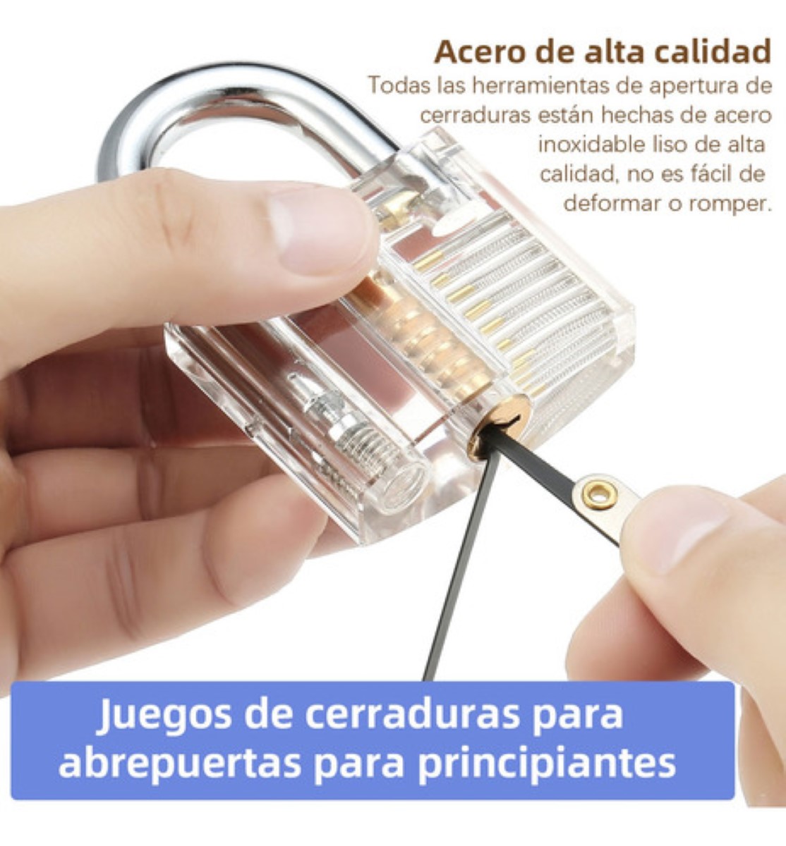 34pcs Ganzúa Herramientas De Candado De Habilidad De Cerraje transparente
