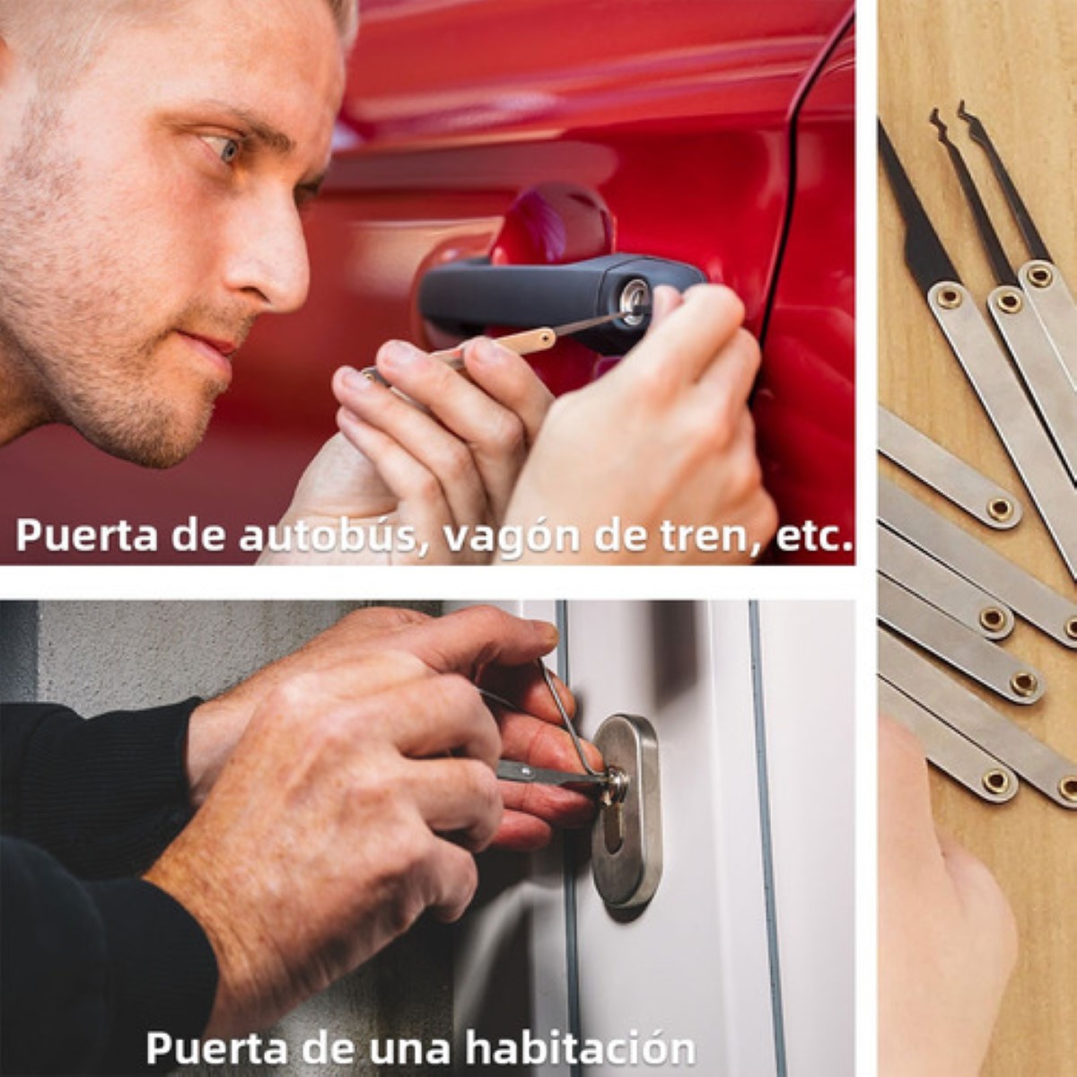 34pcs Ganzúa Herramientas De Candado De Habilidad De Cerraje transparente