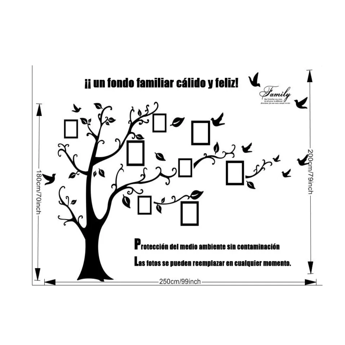 Vinil Arbol Genealogico Decorativo Para Pared Árbol Familiar