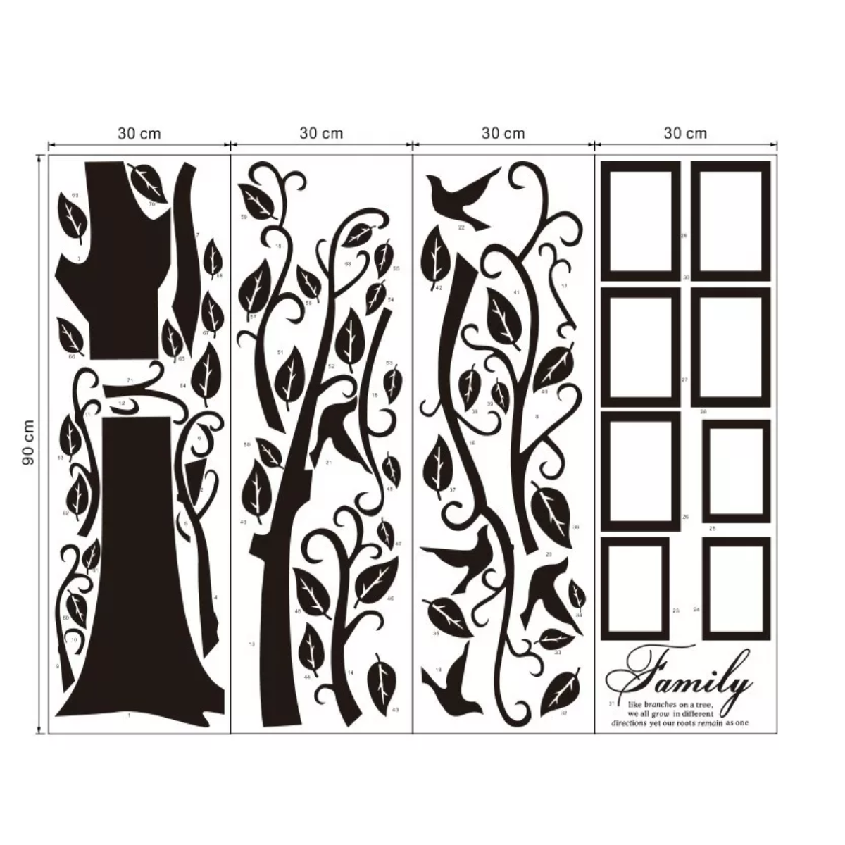 Vinil Arbol Genealogico Decorativo Para Pared Árbol Familiar