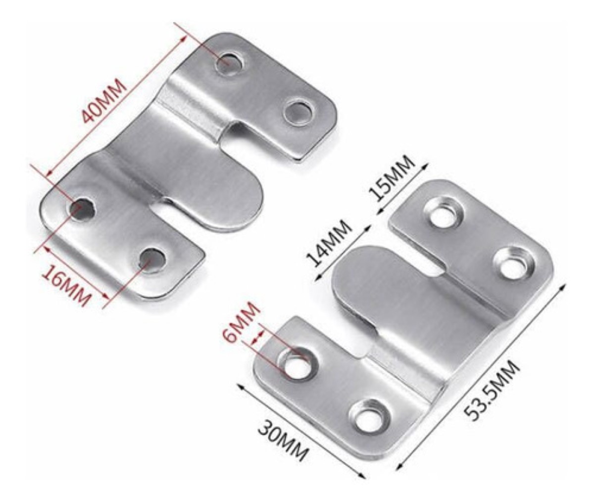 20 Pzs Soporte De Montaje Empotrado Para Colgar Mueble plata 