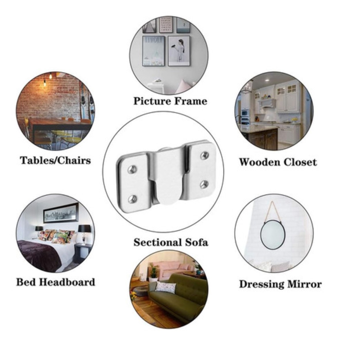 20 Pzs Soporte De Montaje Empotrado Para Colgar Mueble plata 