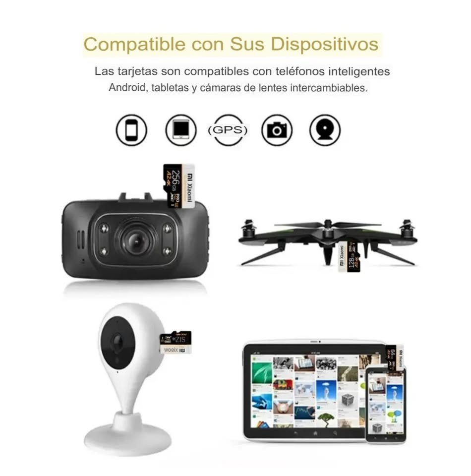 Memoria micro SD 256gb velocidad vídeo 4K SD PRO PLUS cel pc tablet cámara negro blanco portable