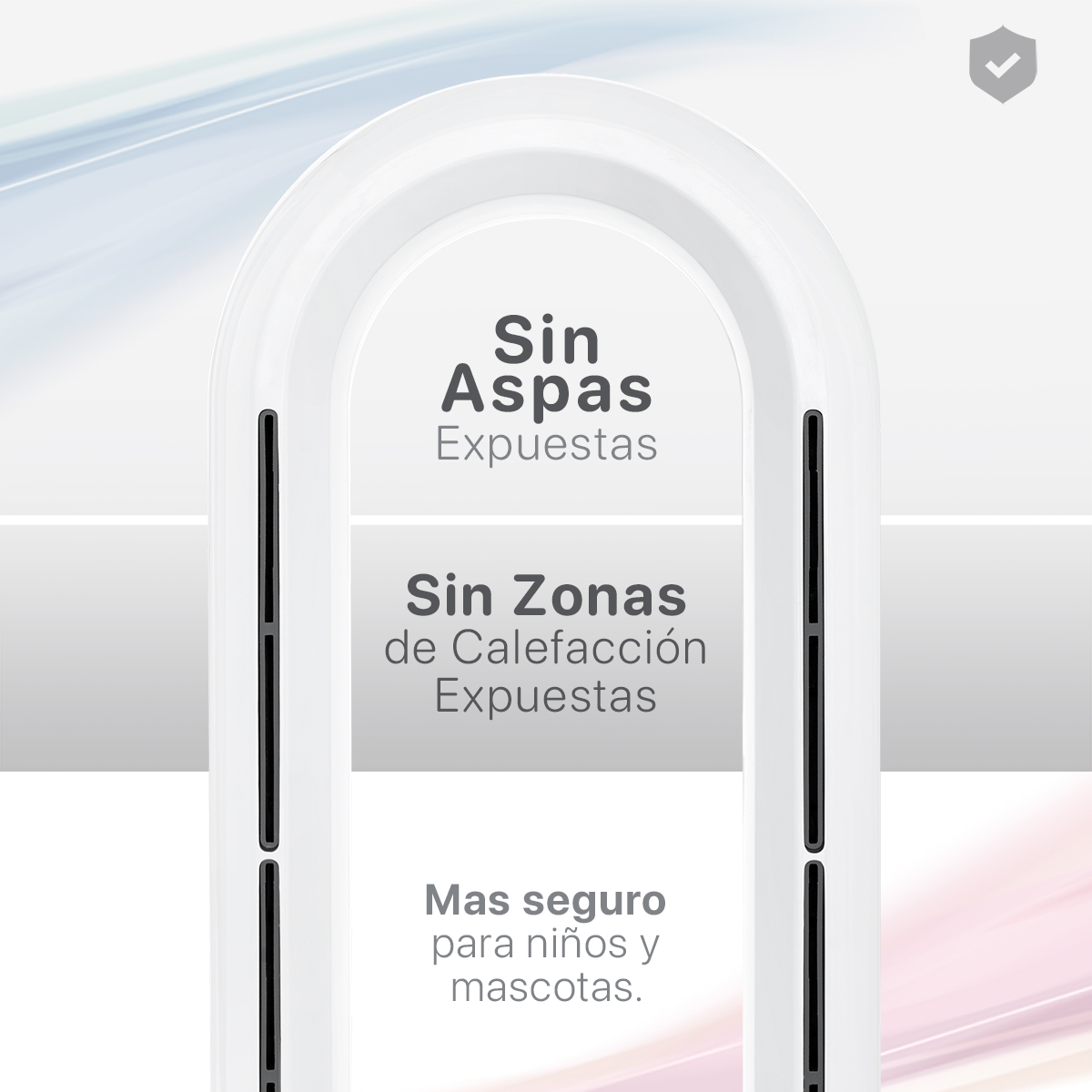 Ventilador sin Aspas Calentador 2 en 1 Silencioso Portátil Oscilación 80° con Control Remoto Gris/Blanco ESQUIMAL