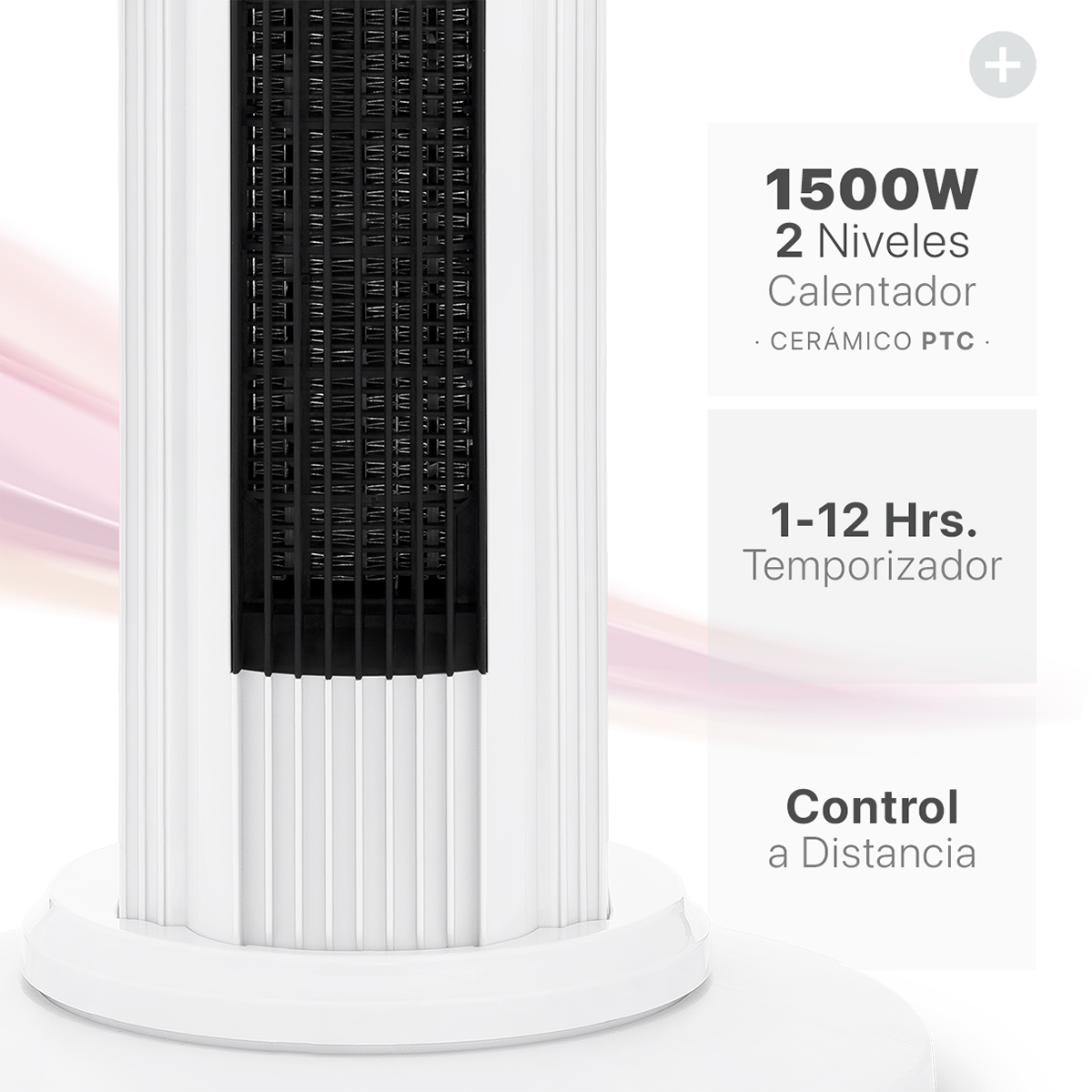 Ventilador de Torre 111cm Calentador 2 en 1 Climatizador Giratorio con Temporizador Control Remoto Blanco ESQUIMAL