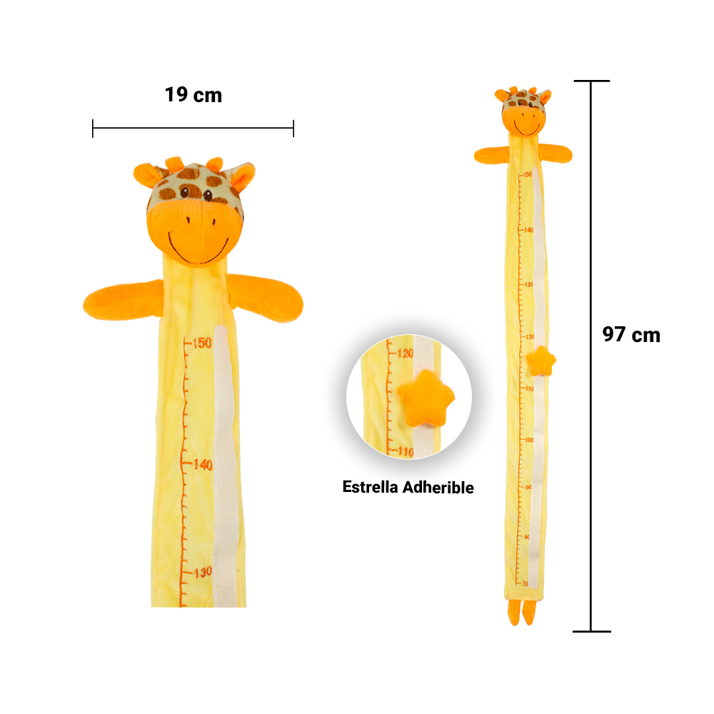 Mi Angelito Regla De Peluche para Medir Bebés con Jirafa de Peluche Medidor de Crecimiento De Bebés de Peluche Naranja