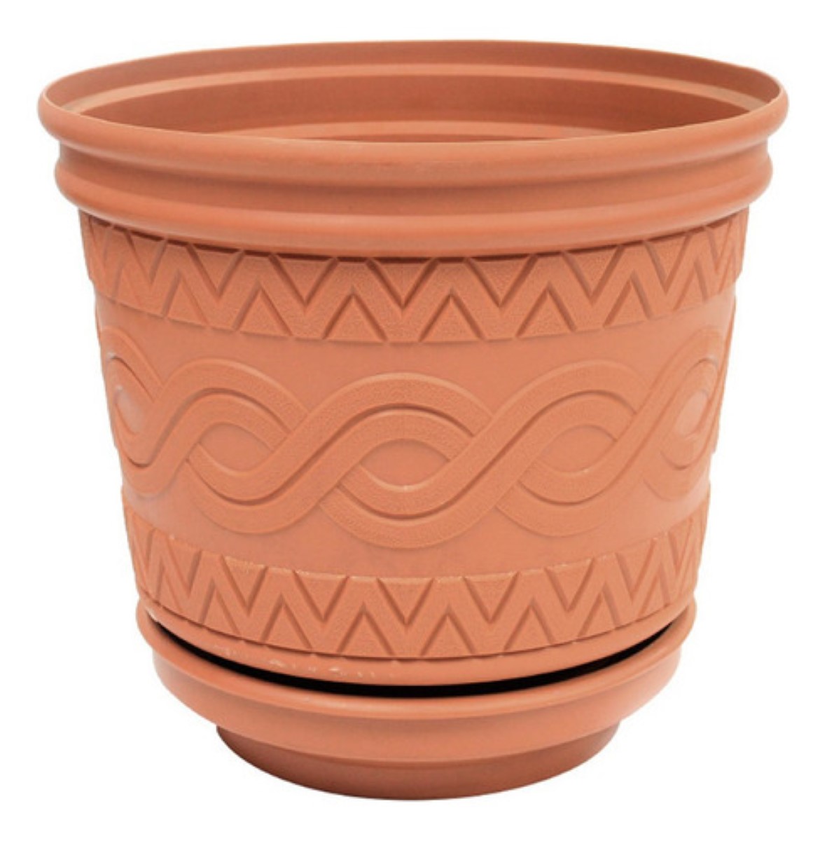 Maceta Plástica Azteca 115c Diámetro De 38cm Color Barro 1p