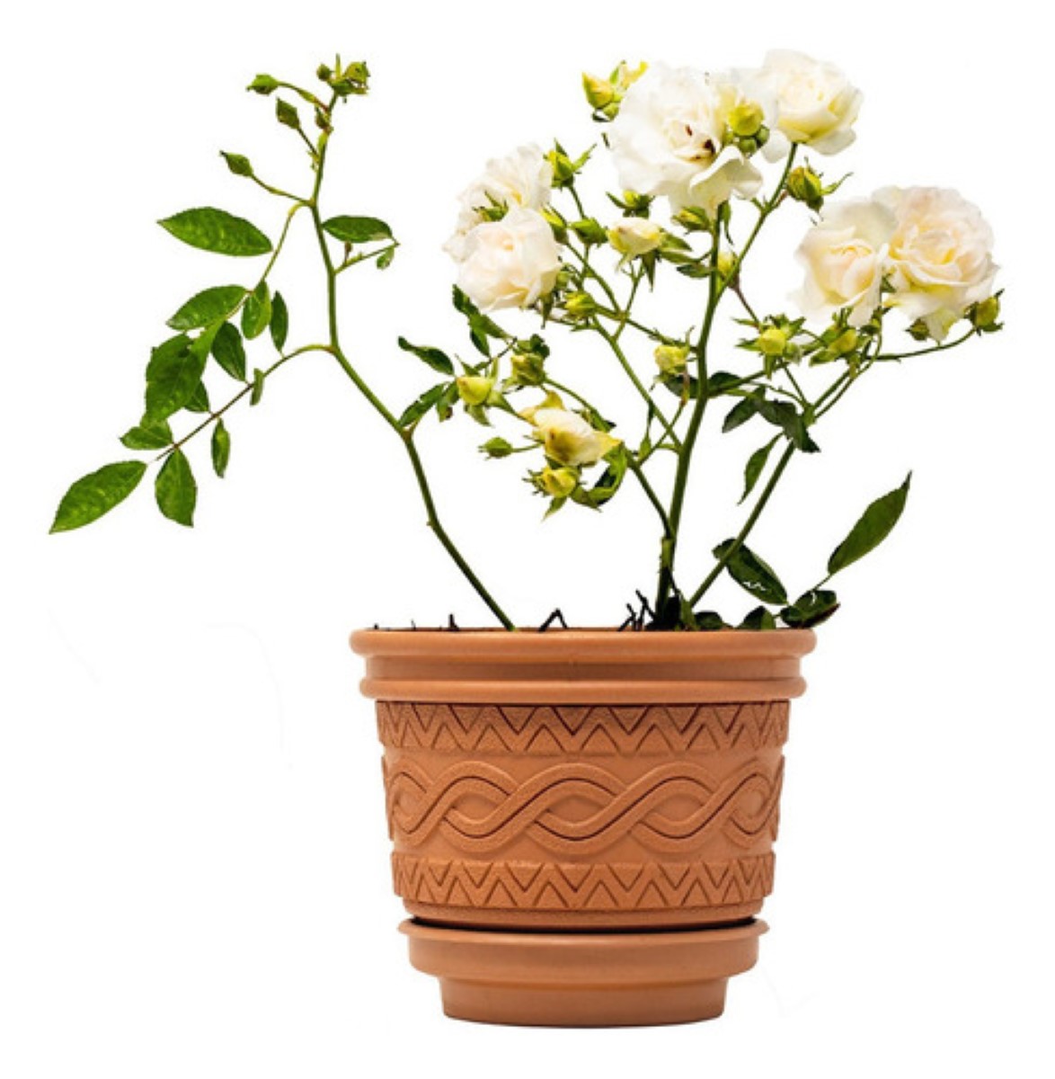 Maceta Plástica Azteca 115c Diámetro De 38cm Color Barro 1p