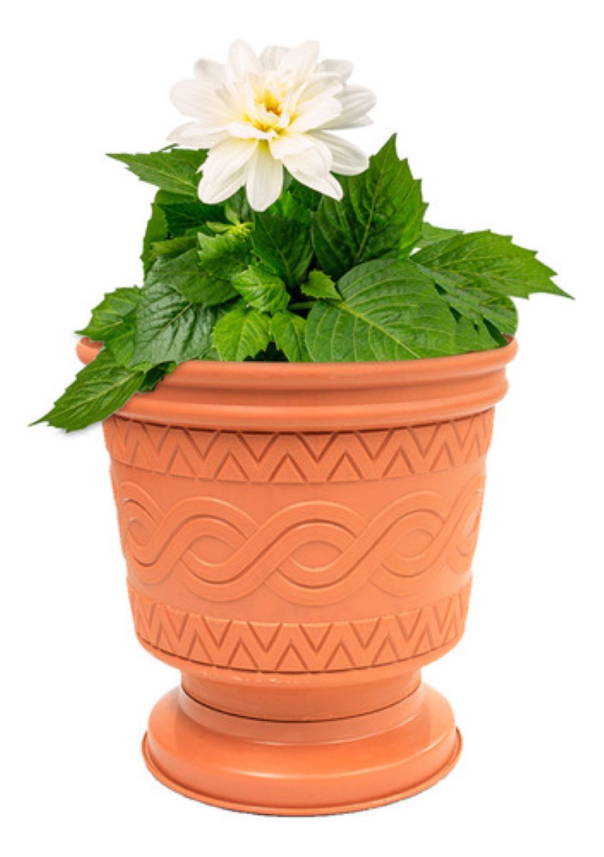 Maceta Plástica Azteca 115c Diámetro De 38cm Color Barro 1p