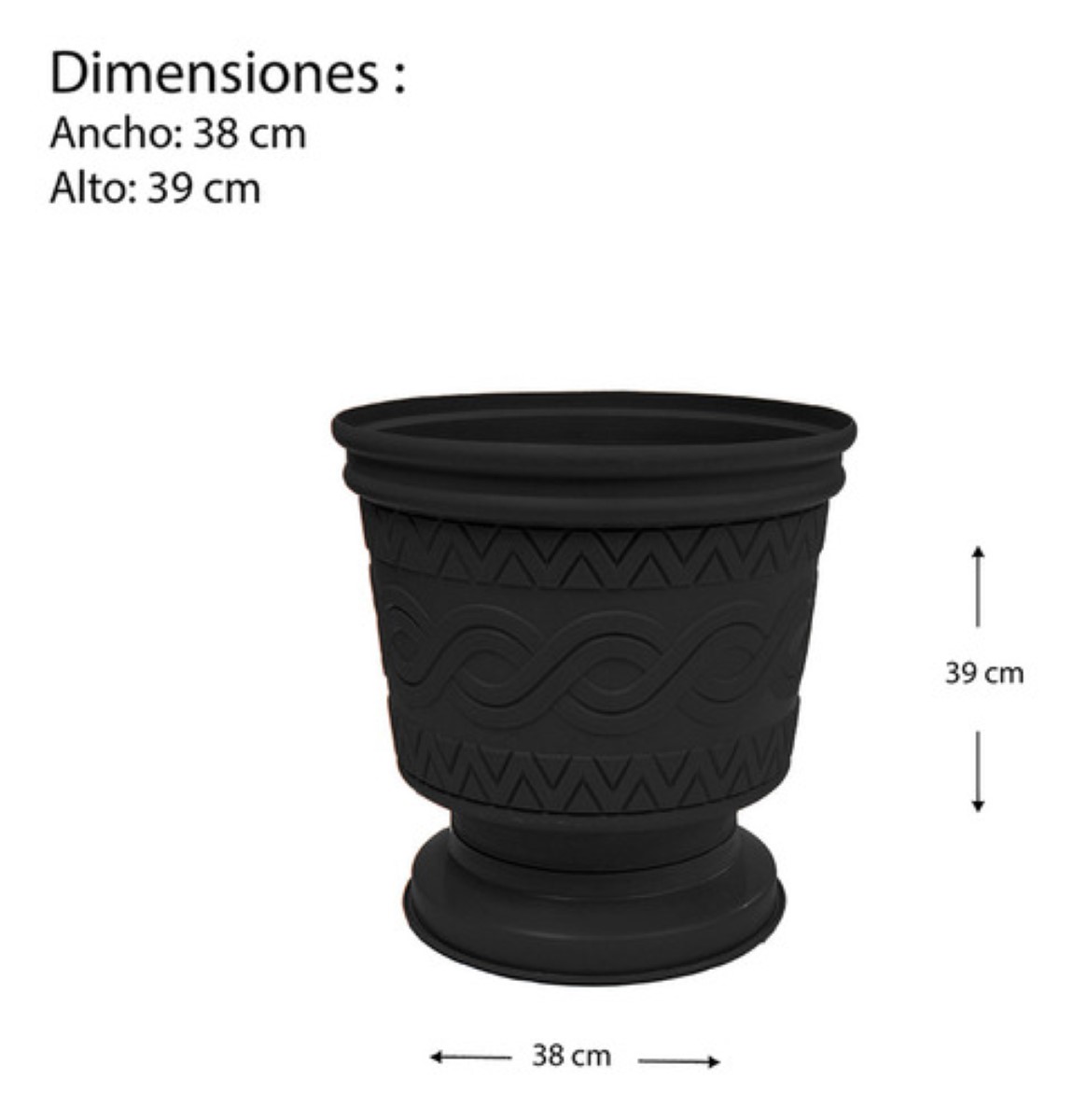 Maceta Plástica Azteca 115c Diámetro De 38cm Color Barro 1p