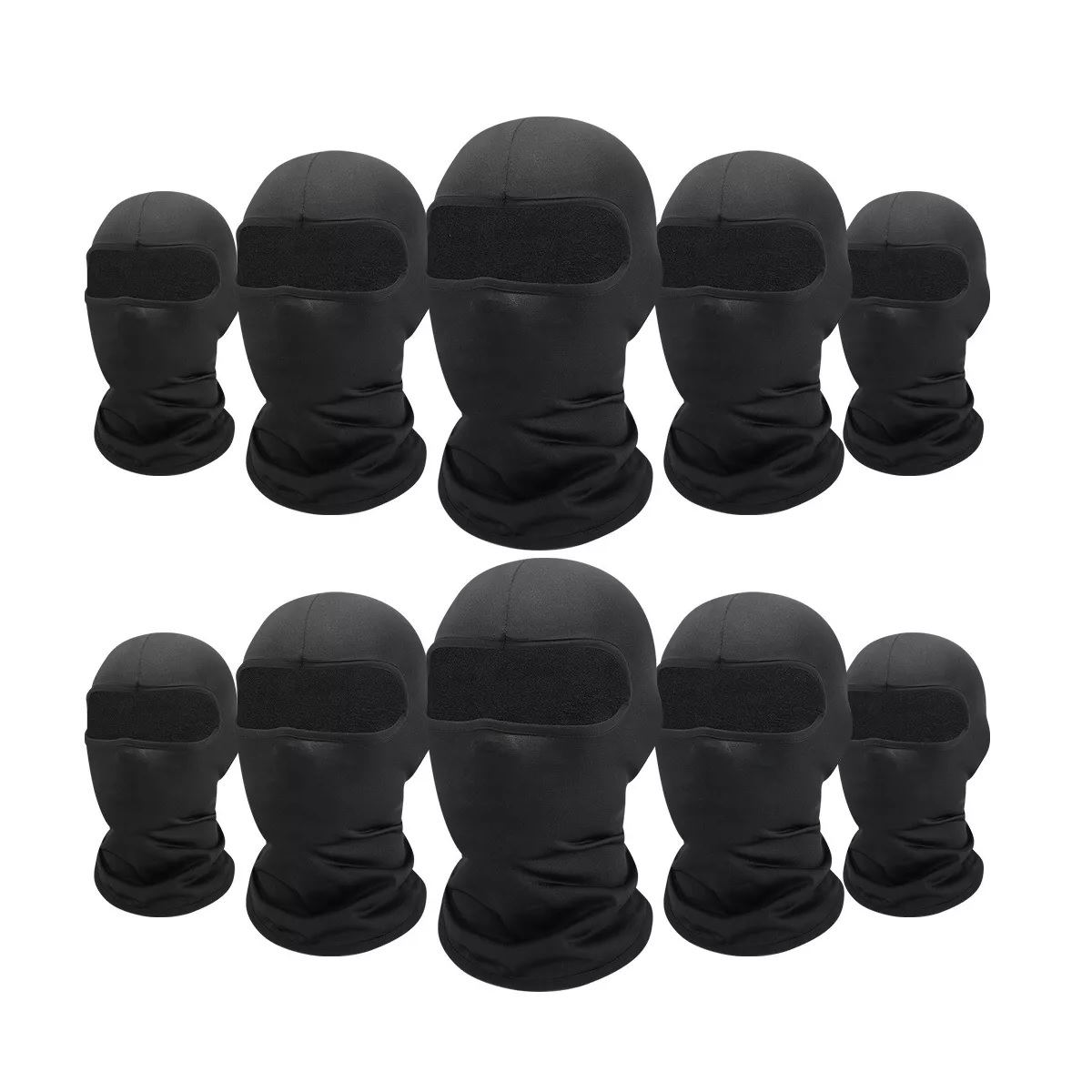 Kit Bandana Pasamontañas Balaclava Táctico Máscara Moto 10 Pack Negro