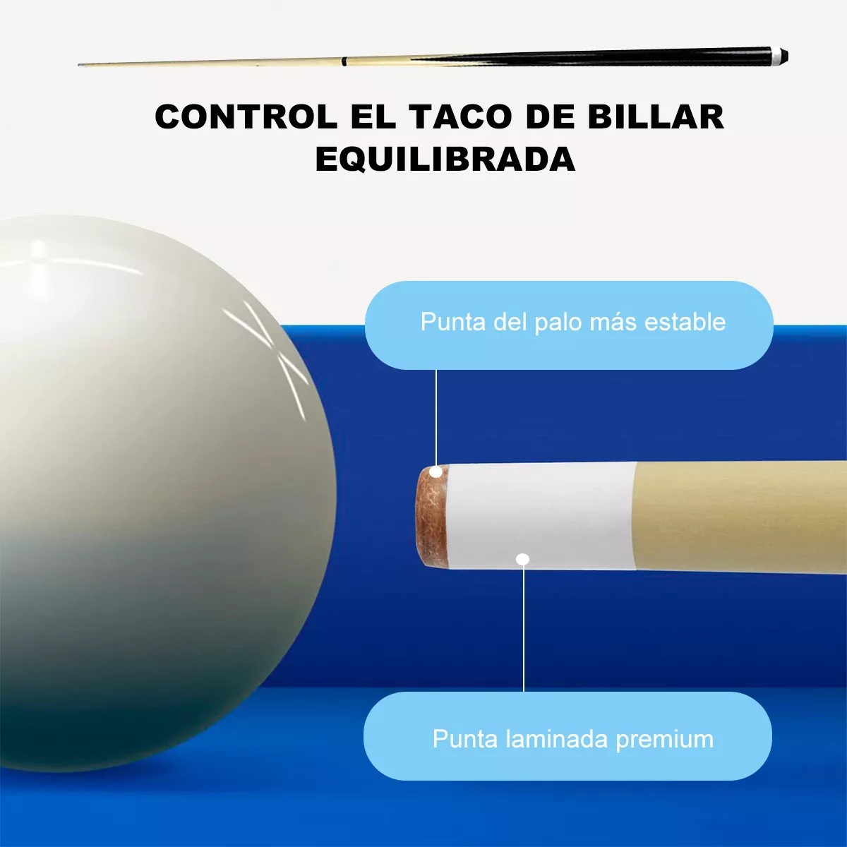 2 Tacos Billar De Maple Palos Snooker Desarmable Profesional 