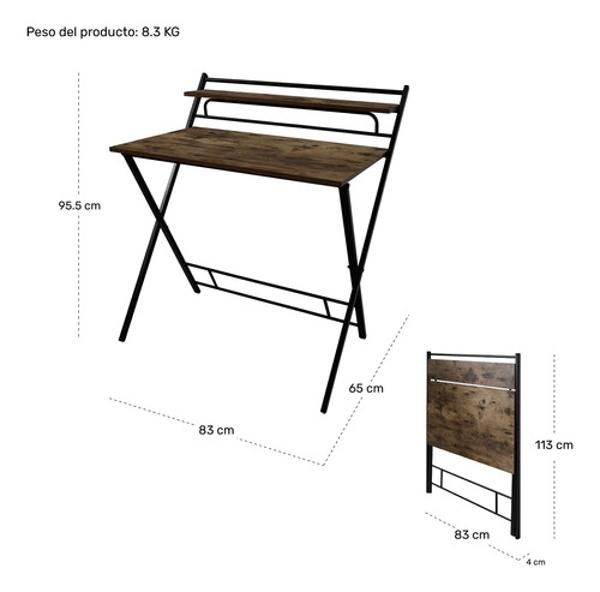 Escritorio Plegable 2 Niveles Mesa Trabajo Hogar Oficina Houzer