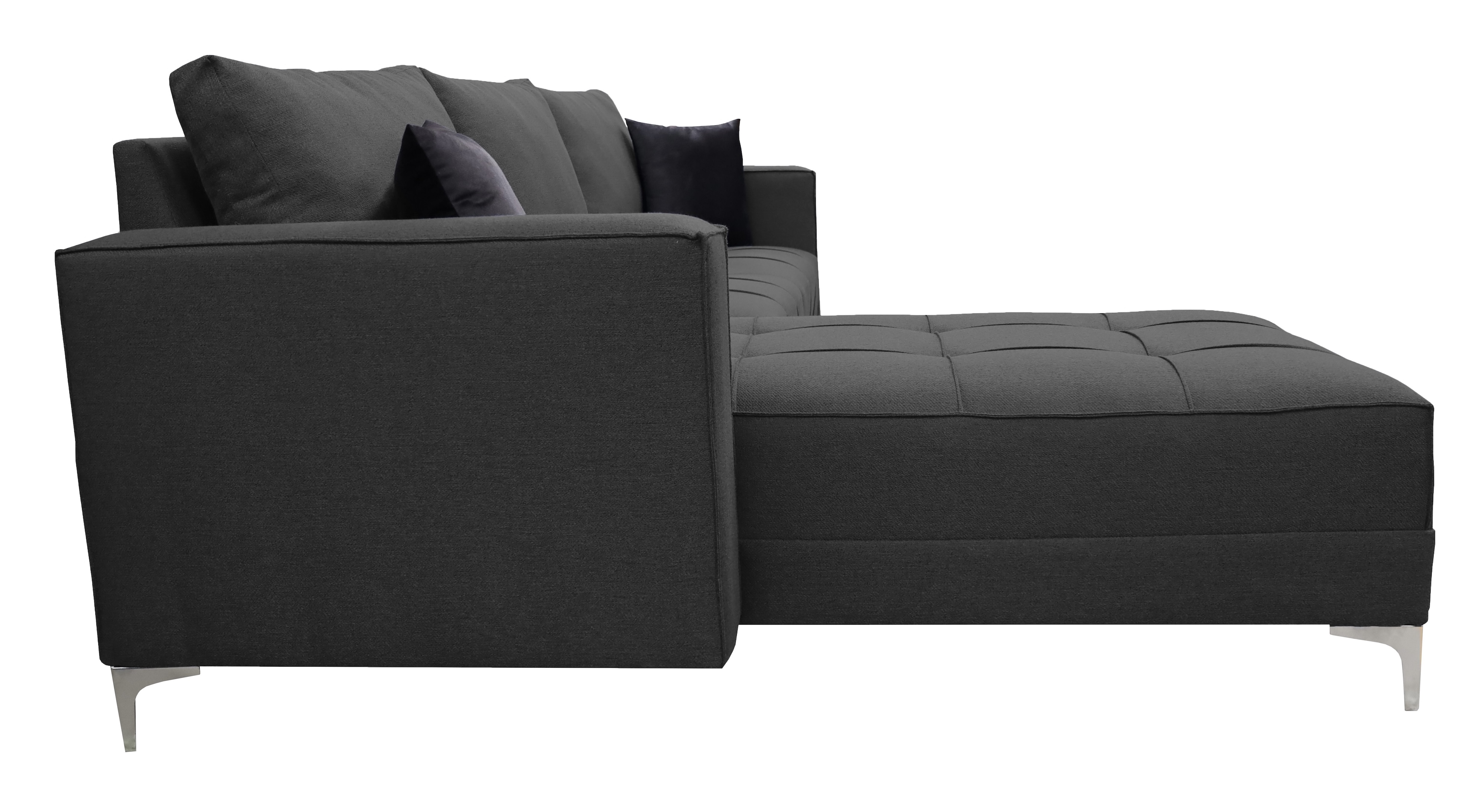 Sala Esquinera El Bazar Store Interlaken Gris Oxford 280X180 cm, Tela Lino nacional, Modular