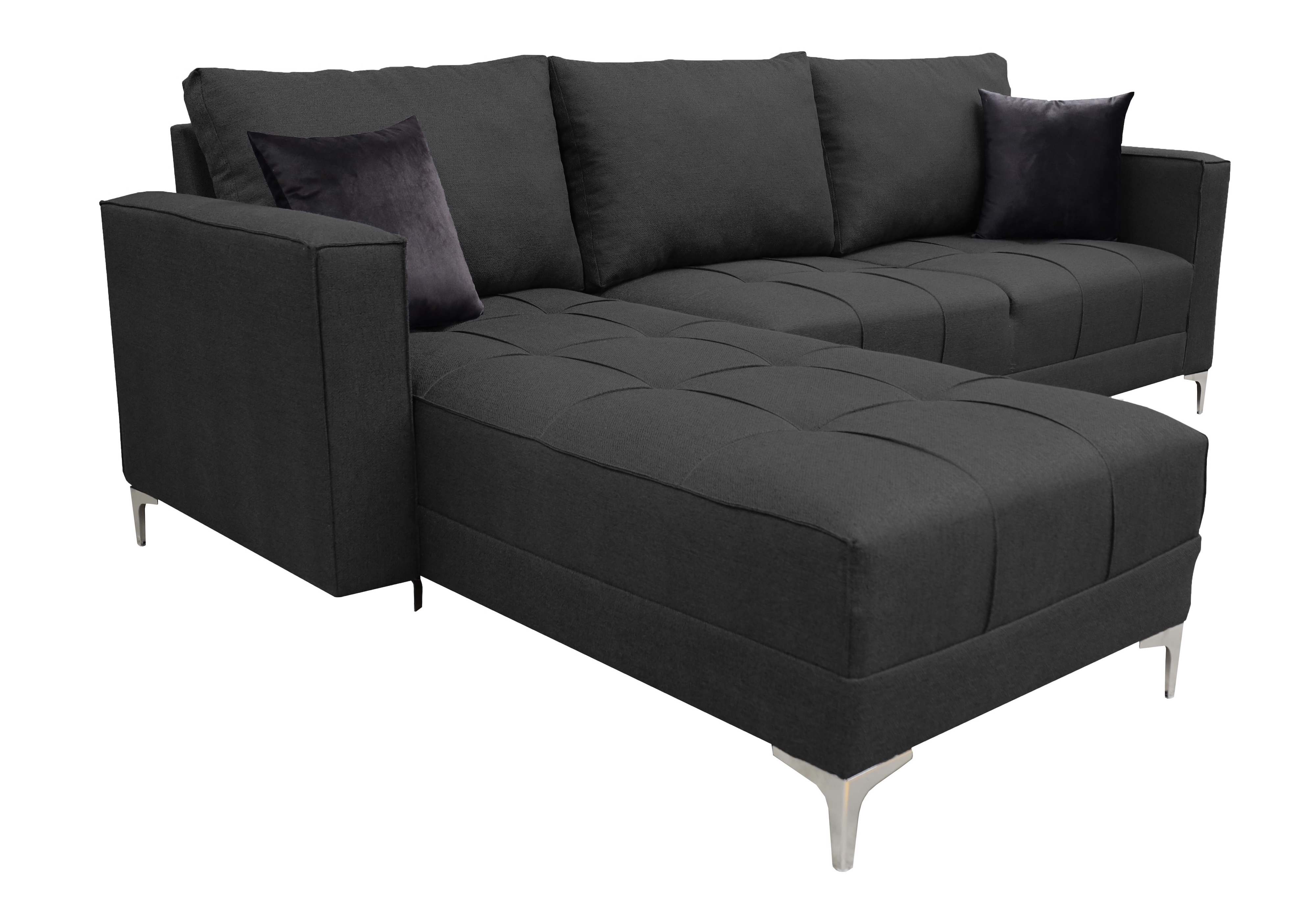 Sala Esquinera El Bazar Store Interlaken Gris Oxford 280X180 cm, Tela Lino nacional, Modular