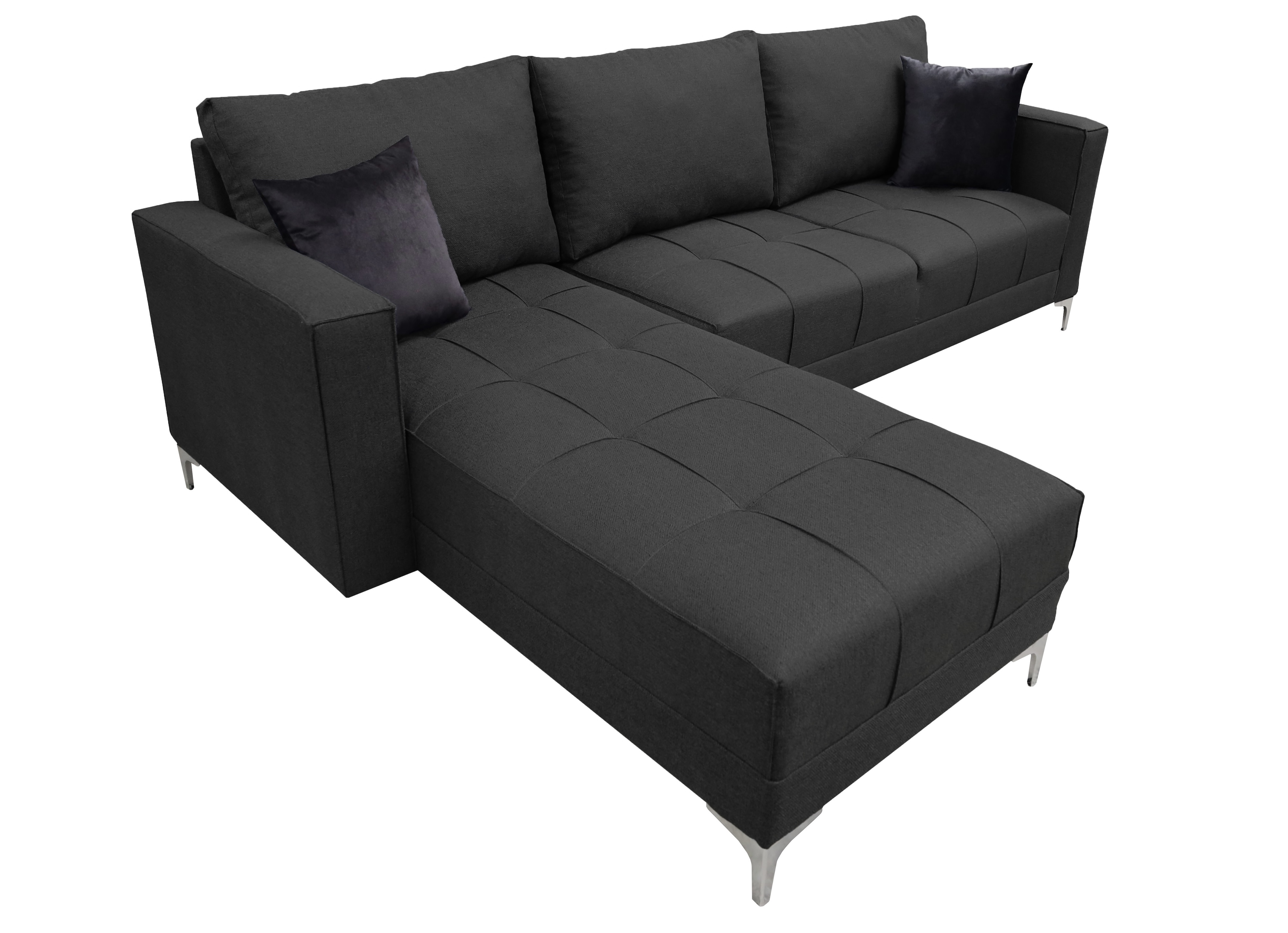 Sala Esquinera El Bazar Store Interlaken Gris Oxford 280X180 cm, Tela Lino nacional, Modular