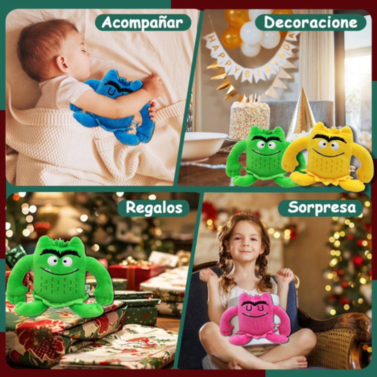 6pcs Muñeco De Peluche Pequeño Monstruo COLORES