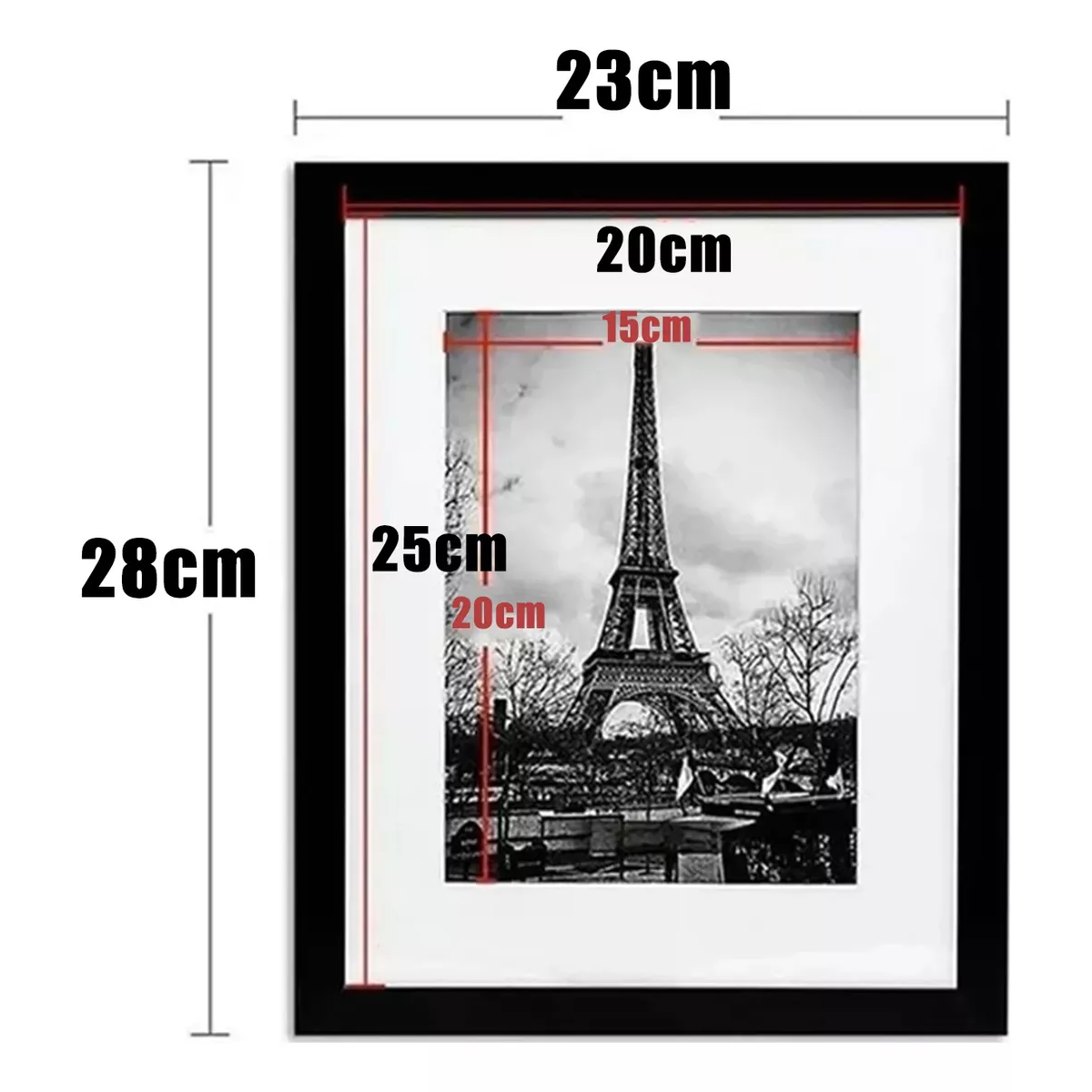 5 Pcs Marco De Fotos Decoración Negro
