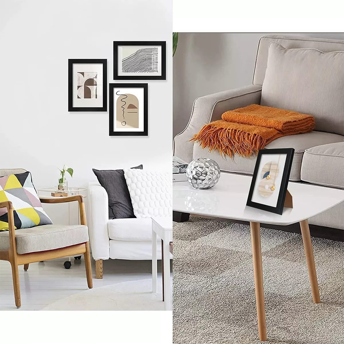5 Pcs Marco De Fotos Decoración Negro