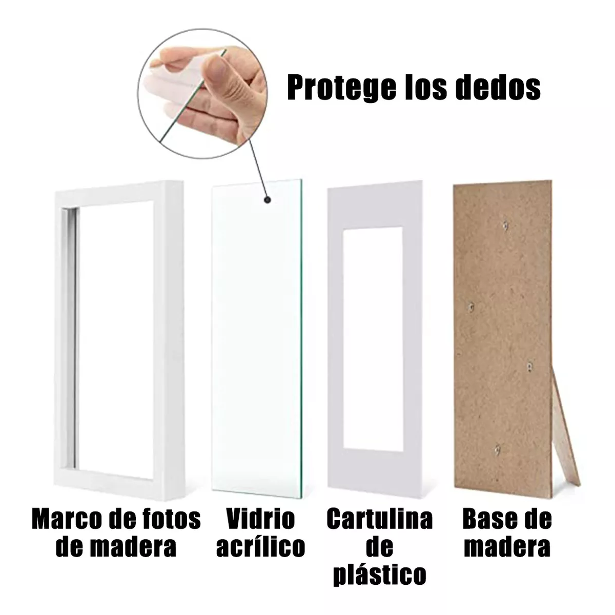 5 Pcs Marco De Fotos Decoración De Pared Blanco