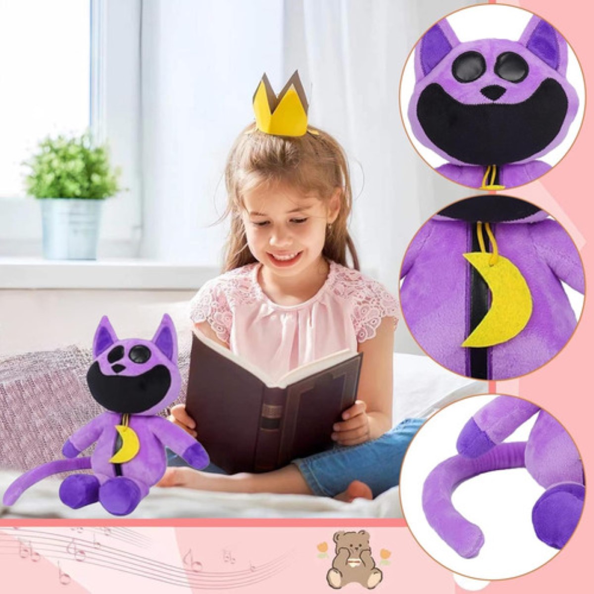 2pcs Muñeca De Juguete Smiling Critters Plush Regalo -25cm COLORES