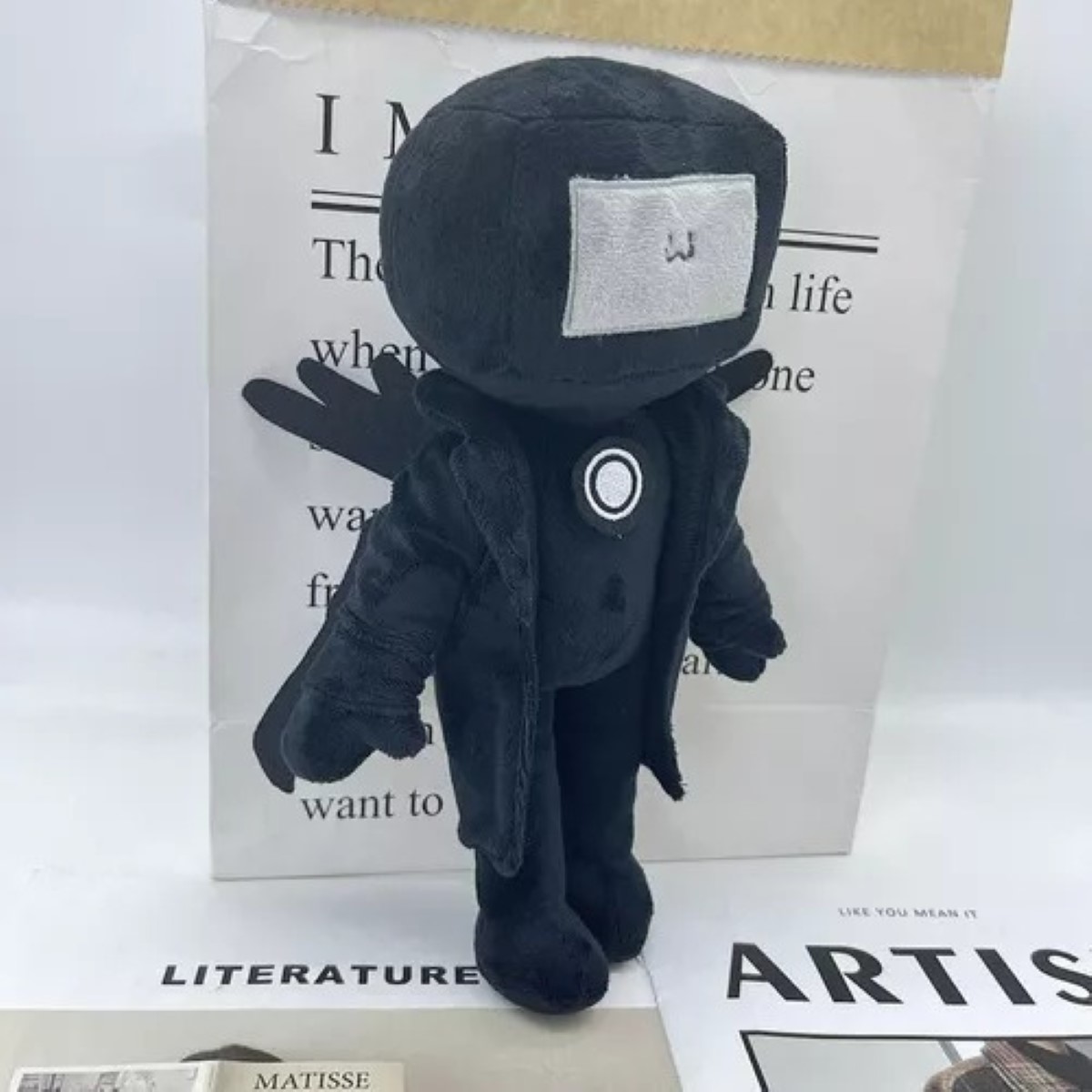 Peluches Titan Speakerman Came Tv Man Juguete Para Bebe 28cm NEGRO