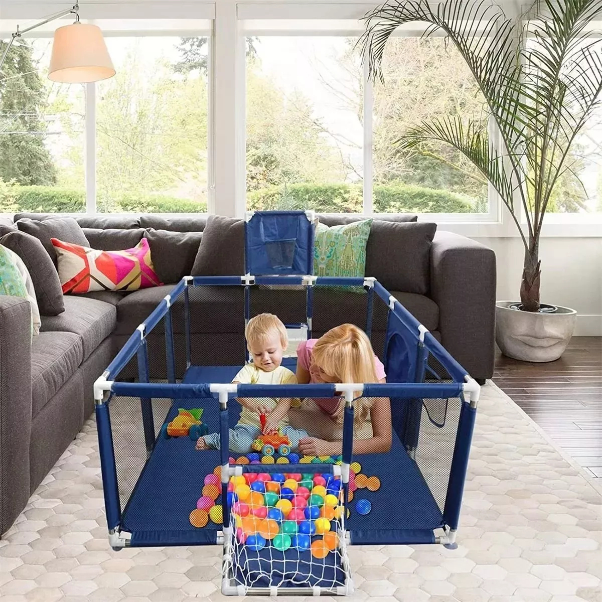 corral para bebé parque de juegos amplio con canchas