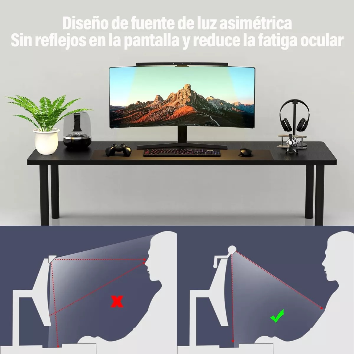 Usb Luz Led 40cm Para Pantalla De Computadora Curva