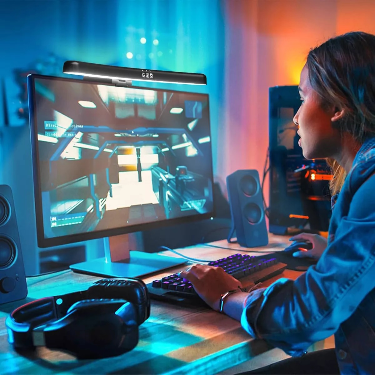 Usb Luz Led 40cm Para Pantalla De Computadora Curva