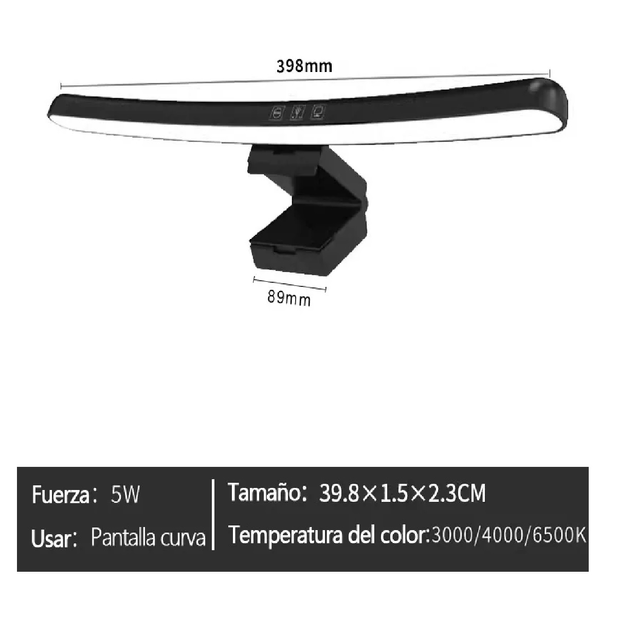 Usb Luz Led 40cm Para Pantalla De Computadora Curva