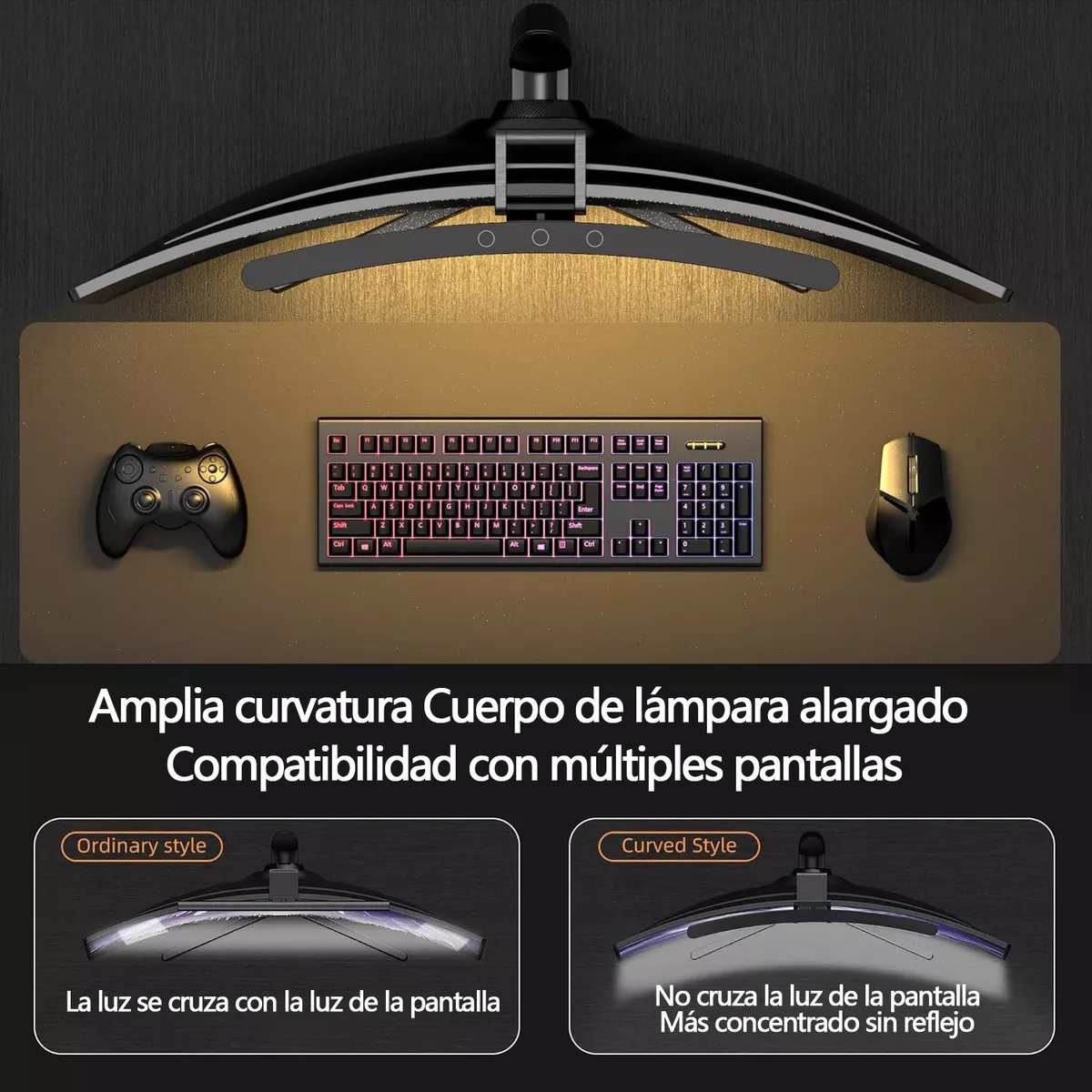 Usb Luz Led 40cm Para Pantalla De Computadora Curva