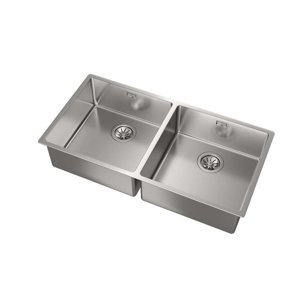 Tarja Submontar Teka BE LINEA RS15 2C 860 de 86 cm (33") Dos Tinas Acero Inox.