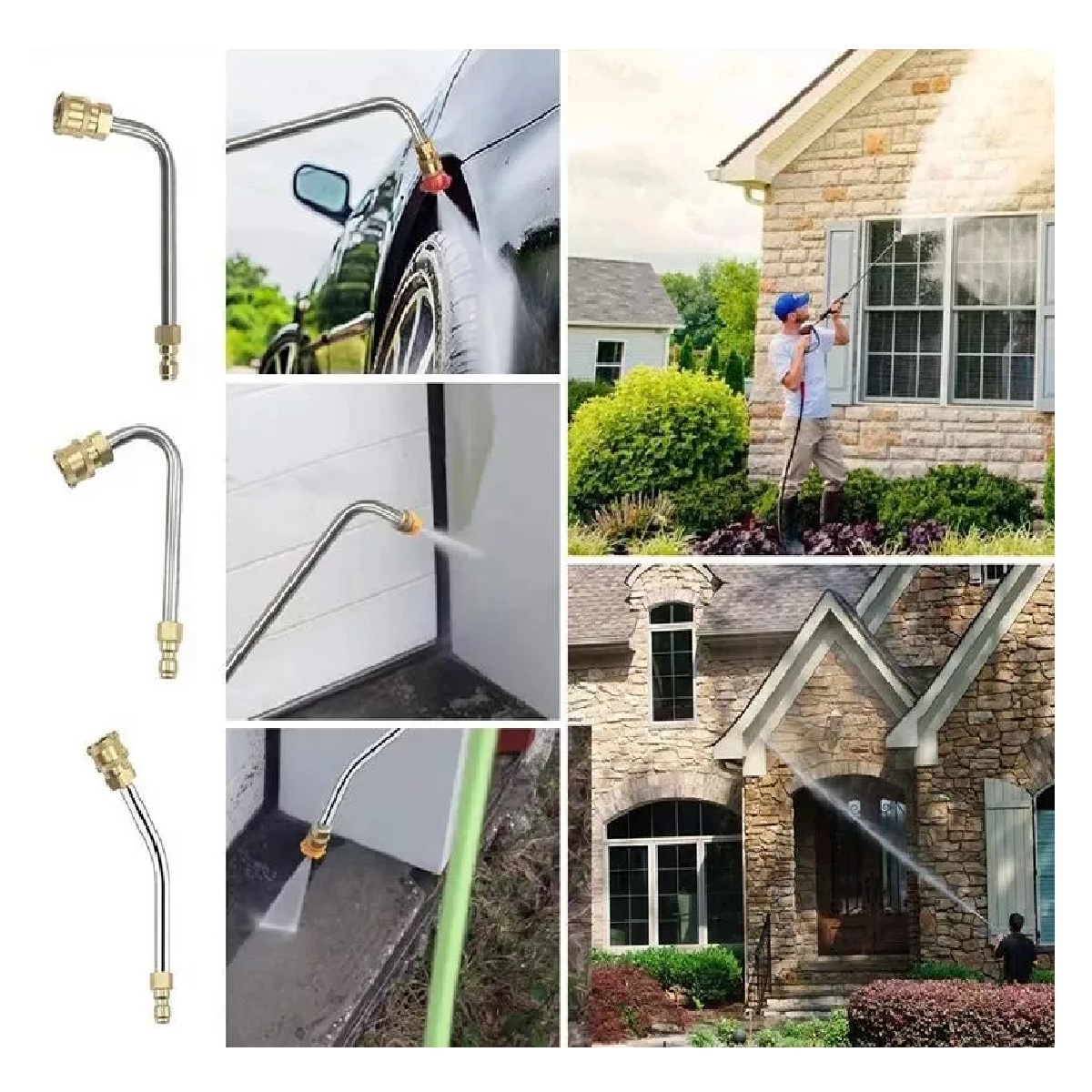 Kit Lanza Extensión Y Boquillas Para Hidrolavadora Karcher Negro