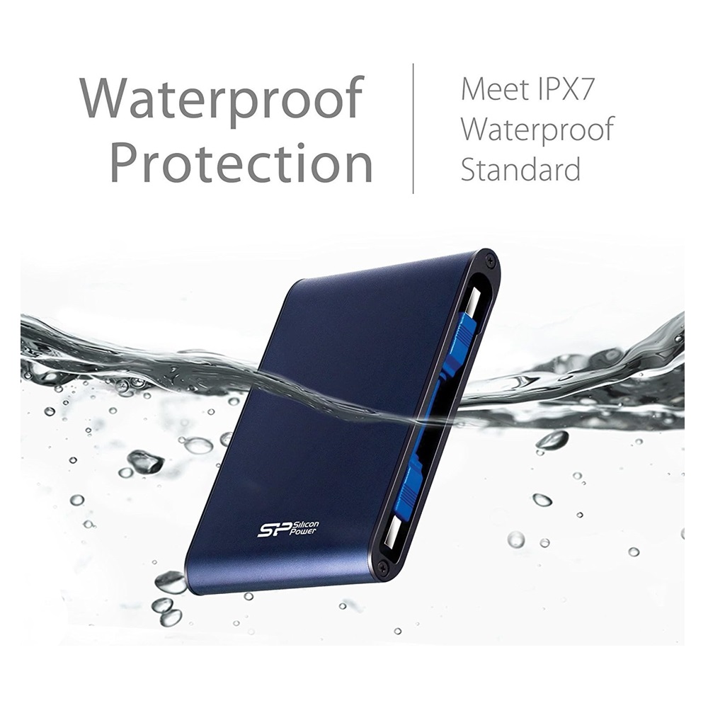 Silicon Power Disco Duro Externo, Armor A80, 2.5'', 1TB, USB 3.0, Color Azul, Mac / PC, SPHDA80A-1TB