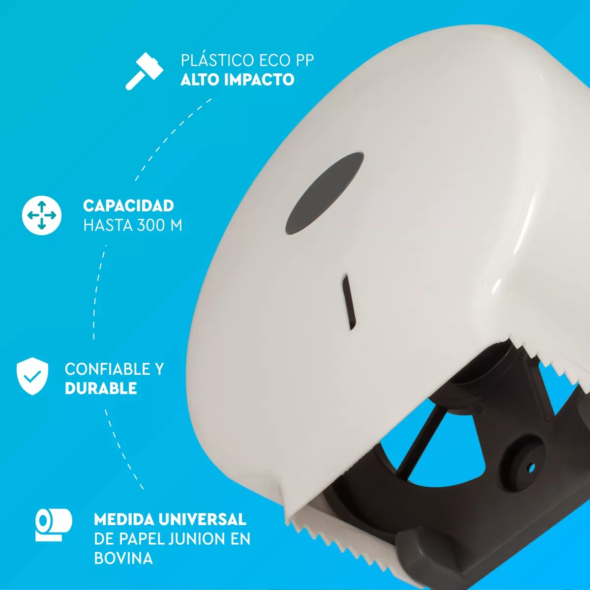 Despachador Papel Higiénico Uso Rudo Blanco
