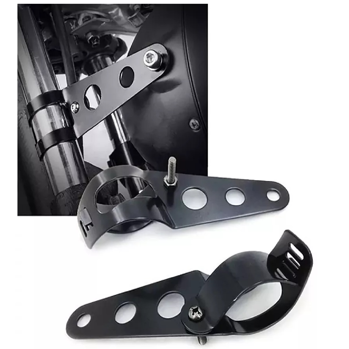 Bases Brackets Soportes Faro Moto Cafe Racer 28 A 36mm