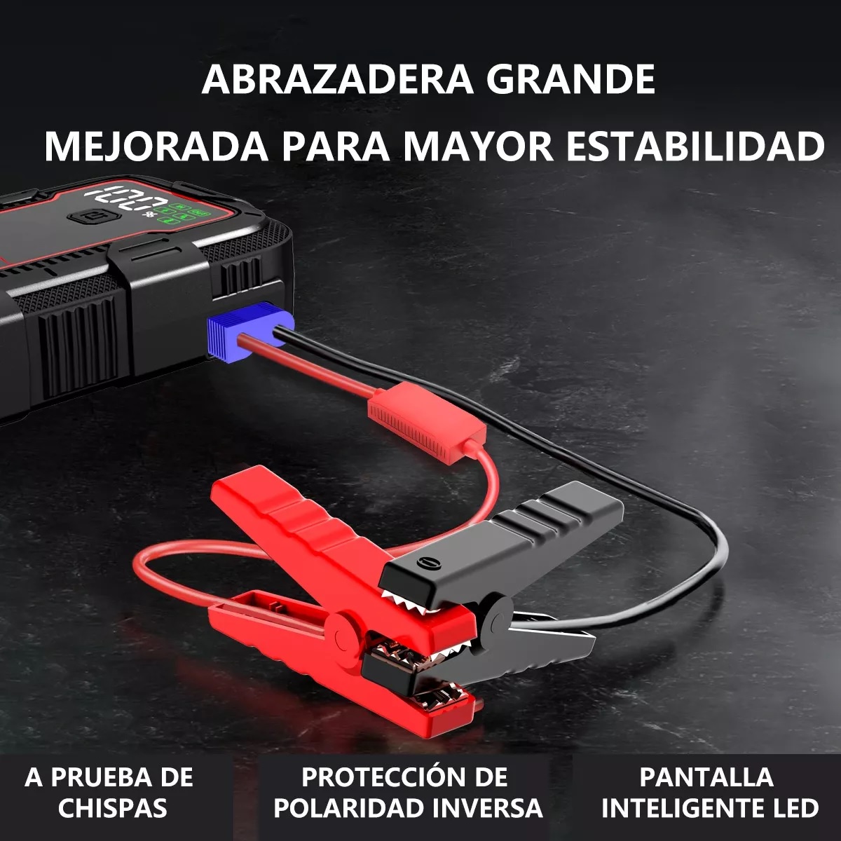 Arrancador De Batería Para Coche Portátil 5000a Con Pantalla